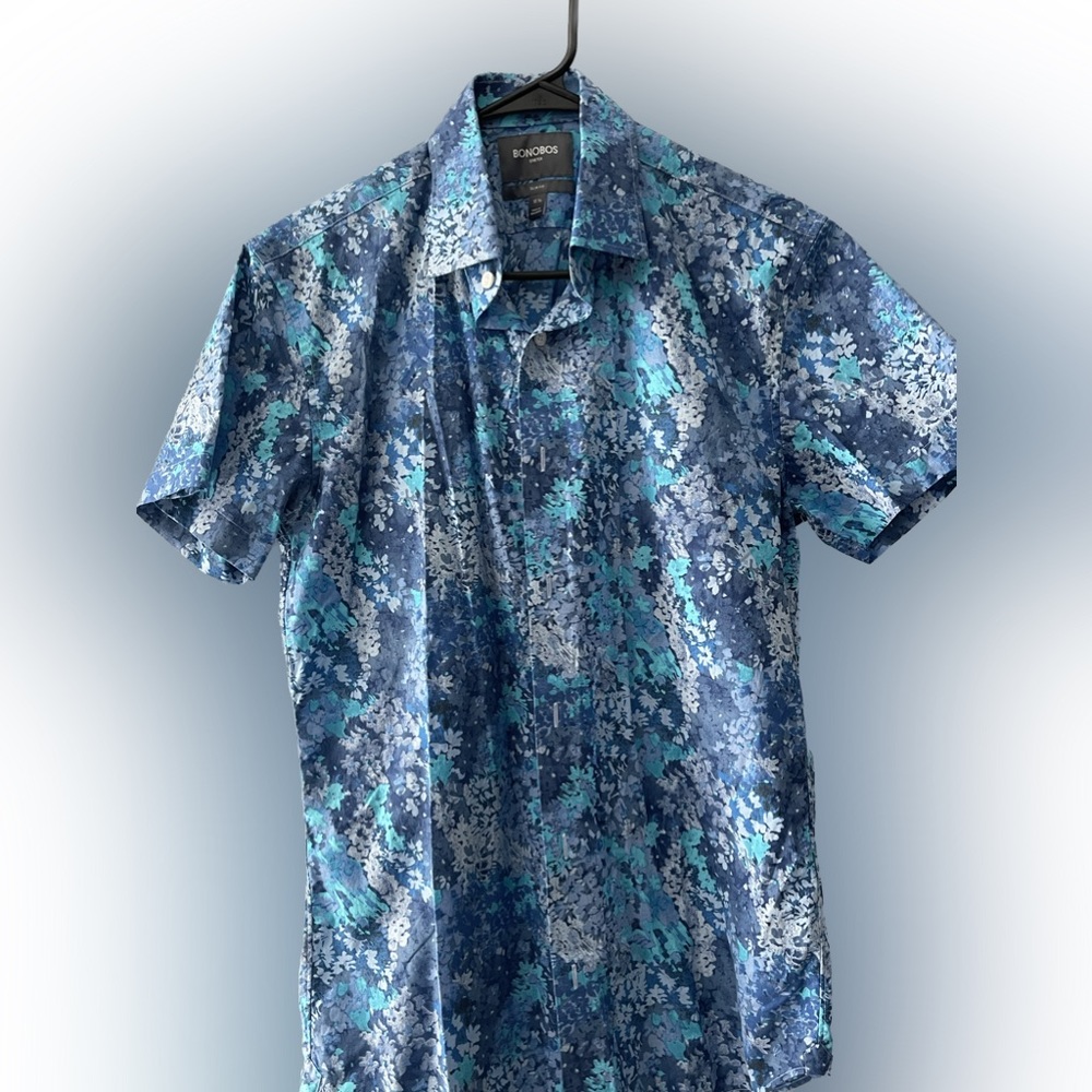 Bonobos Stretch Slim Fit Button Up Short Sleeve Floral Shirt